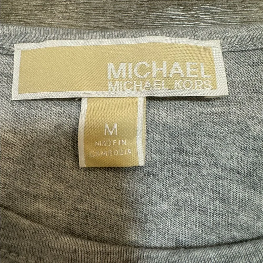 NWOT NEW MICHAEL KORS Woman’s Long Sleeve Tshirt Top Gray sz M